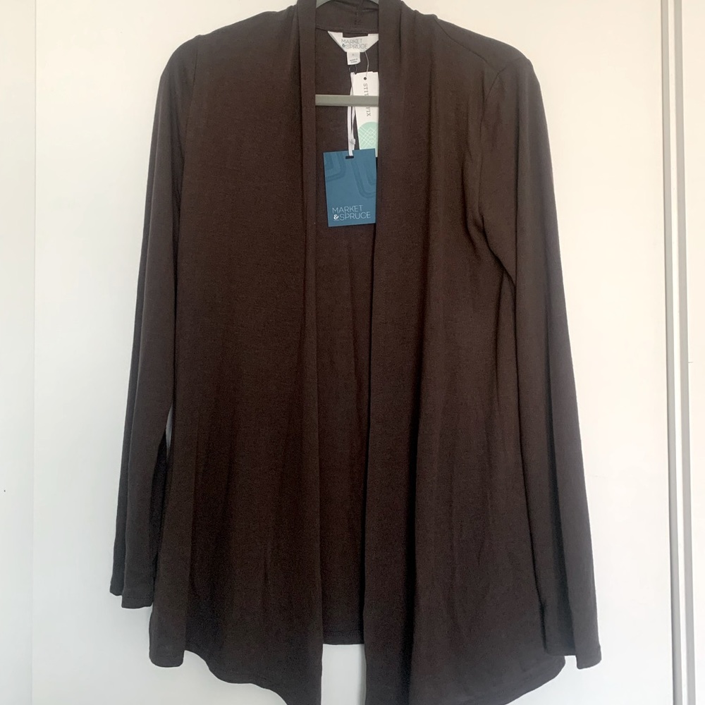 Market & Spruce long sleeve knit brown cardigan size L